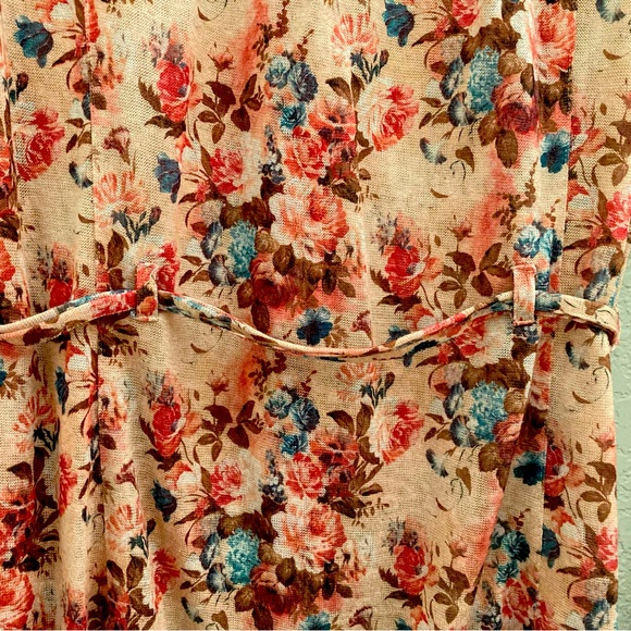 Nick And Mo Floral Shirt Dress Belted 3/4 Sleeve With Pockets Fall Colors XL - Picture 5 of 15